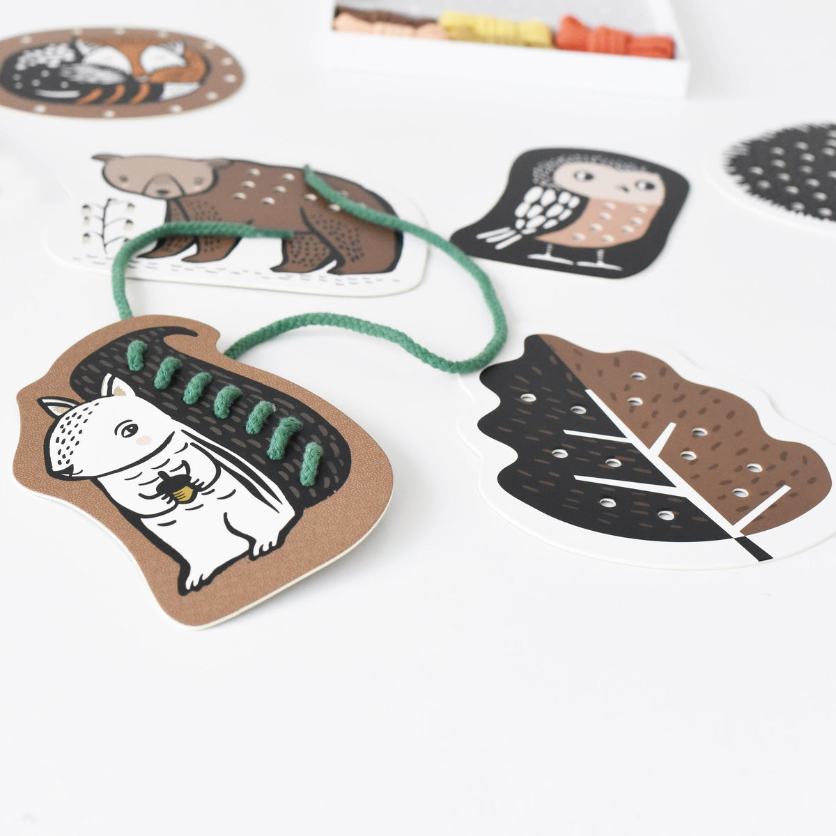 Lacing Cards - Woodland Animals - The Baby Penguin
