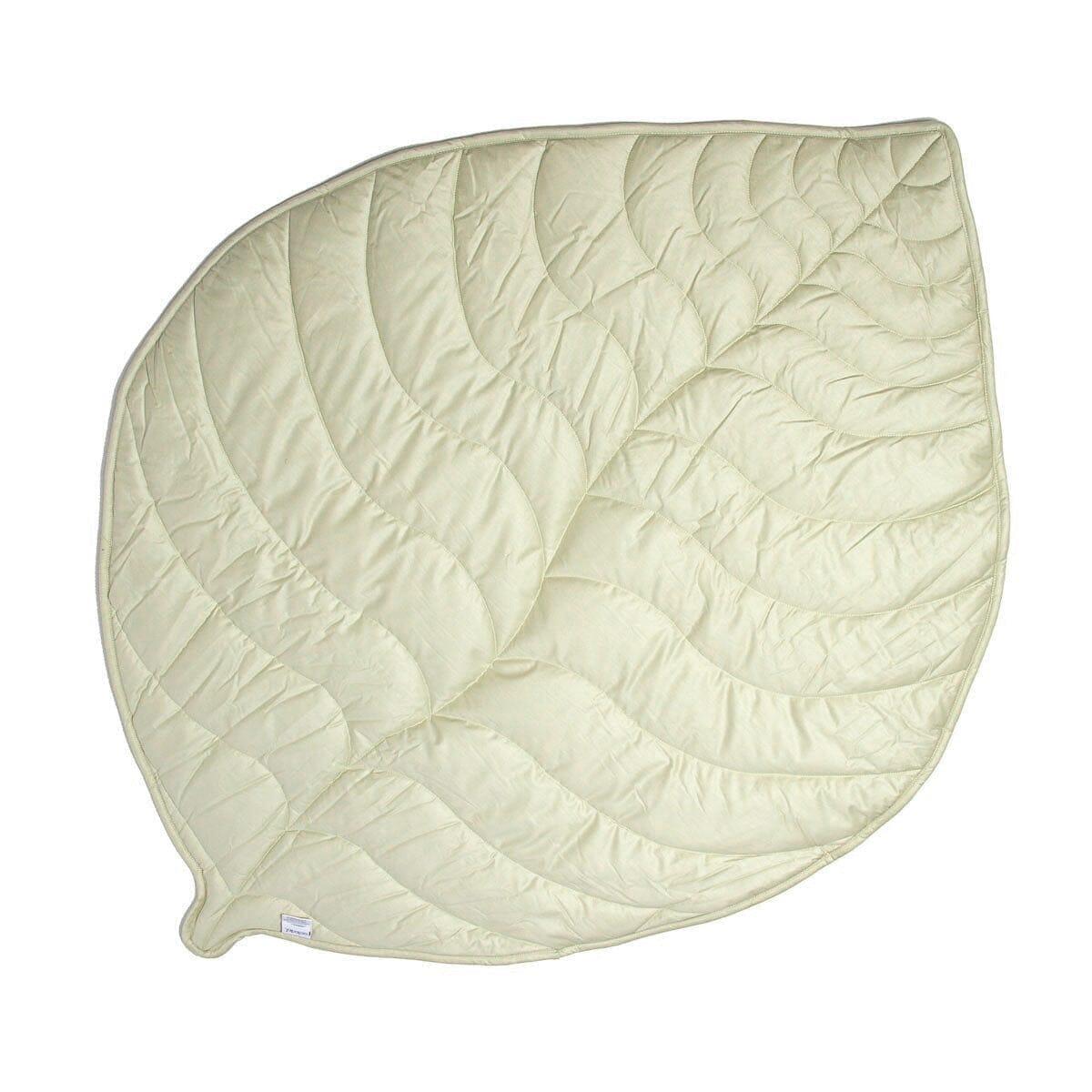Leaf Shaped Sherpa & Cotton Baby Playmat - Pearl - The Baby Penguin
