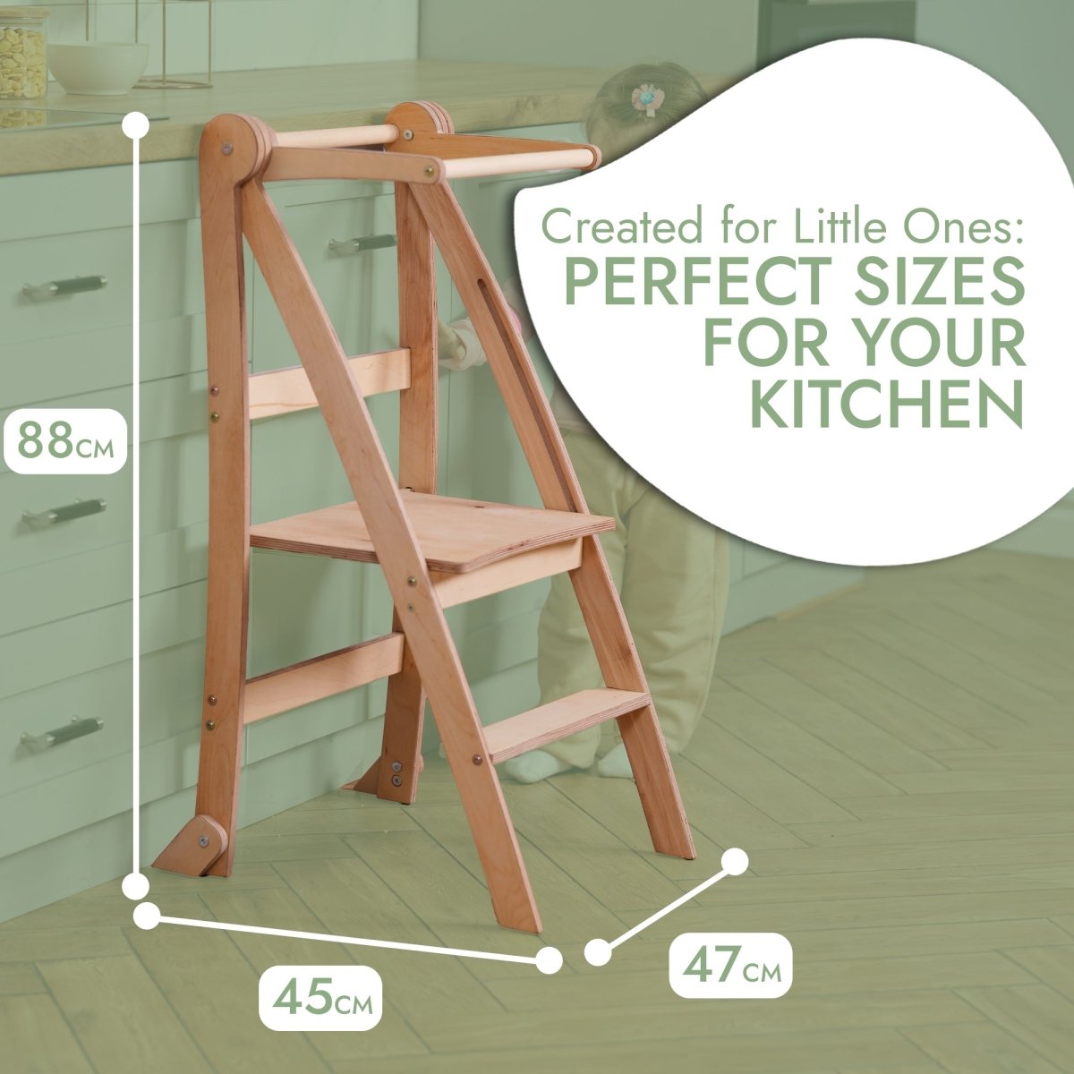 Learning Tower: Foldable Step Stool for Toddlers - Beige - The Baby Penguin
