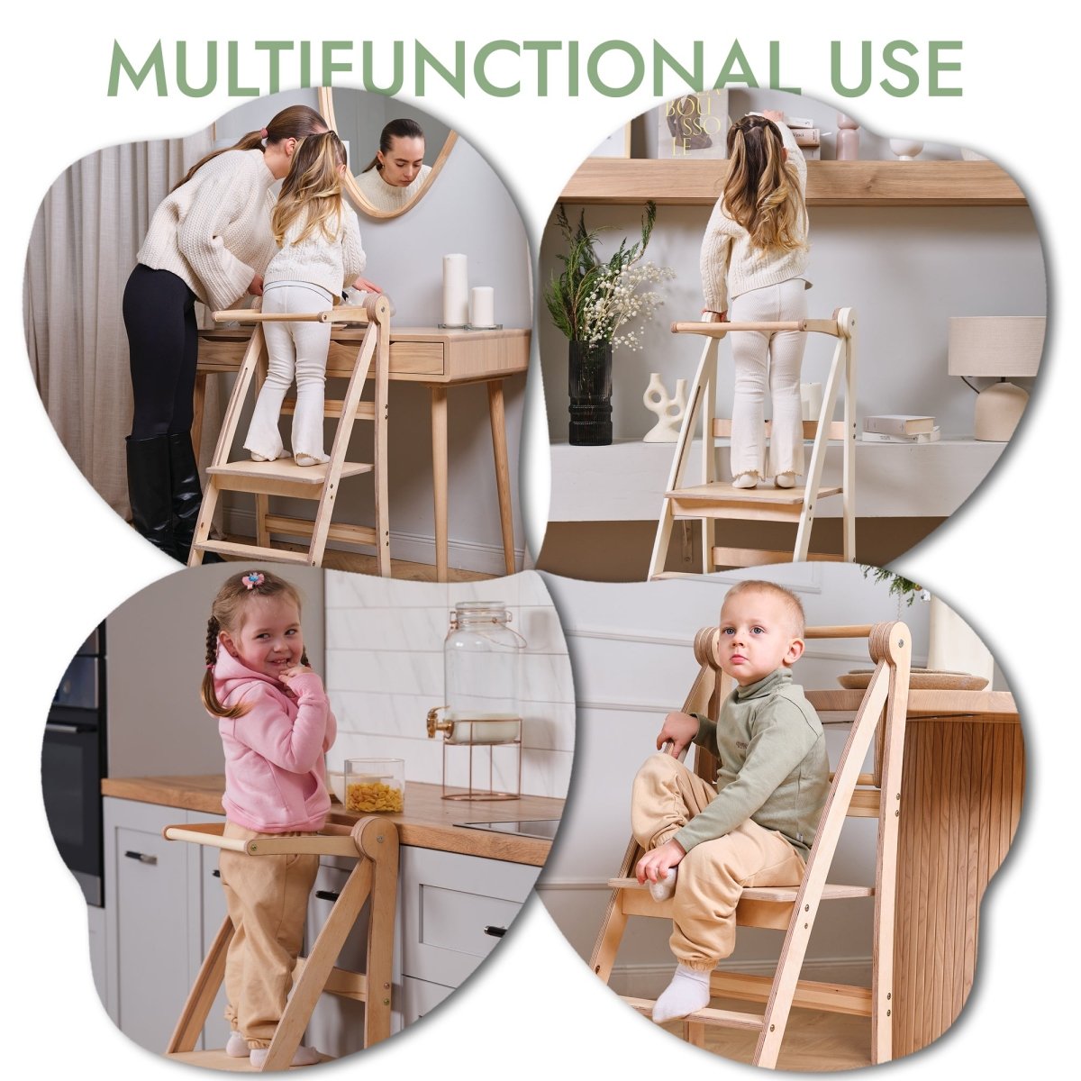 Learning Tower: Foldable Step Stool for Toddlers - Beige - The Baby Penguin