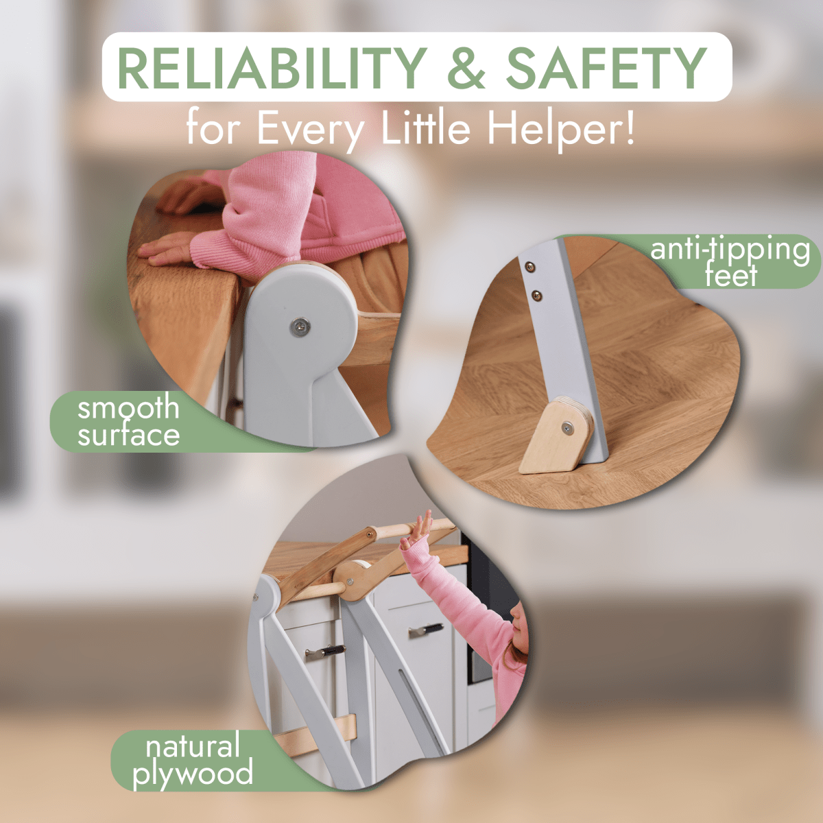 Learning Tower: Foldable Step Stool for Toddlers - Gray - The Baby Penguin