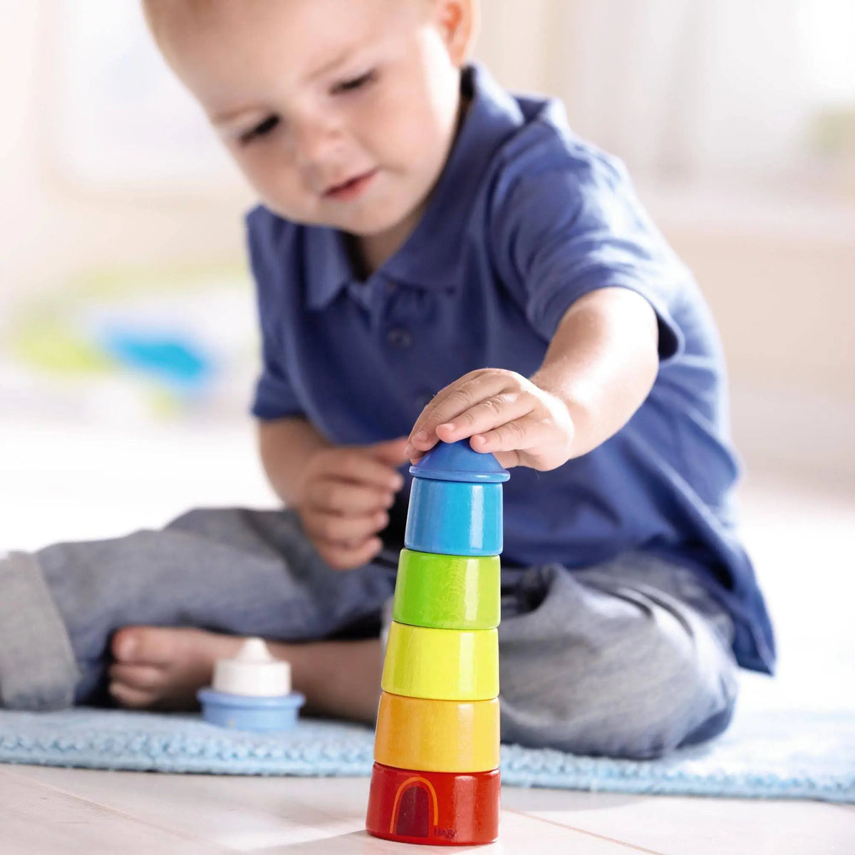 Lighthouse Wooden Rainbow Stacker | Stacking & Sorting | The Baby Penguin