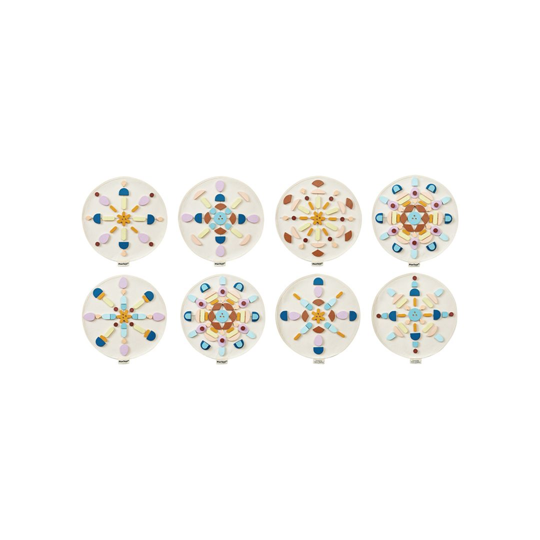 PlanToys Mandala Wooden Pattern Set, 60 Pieces