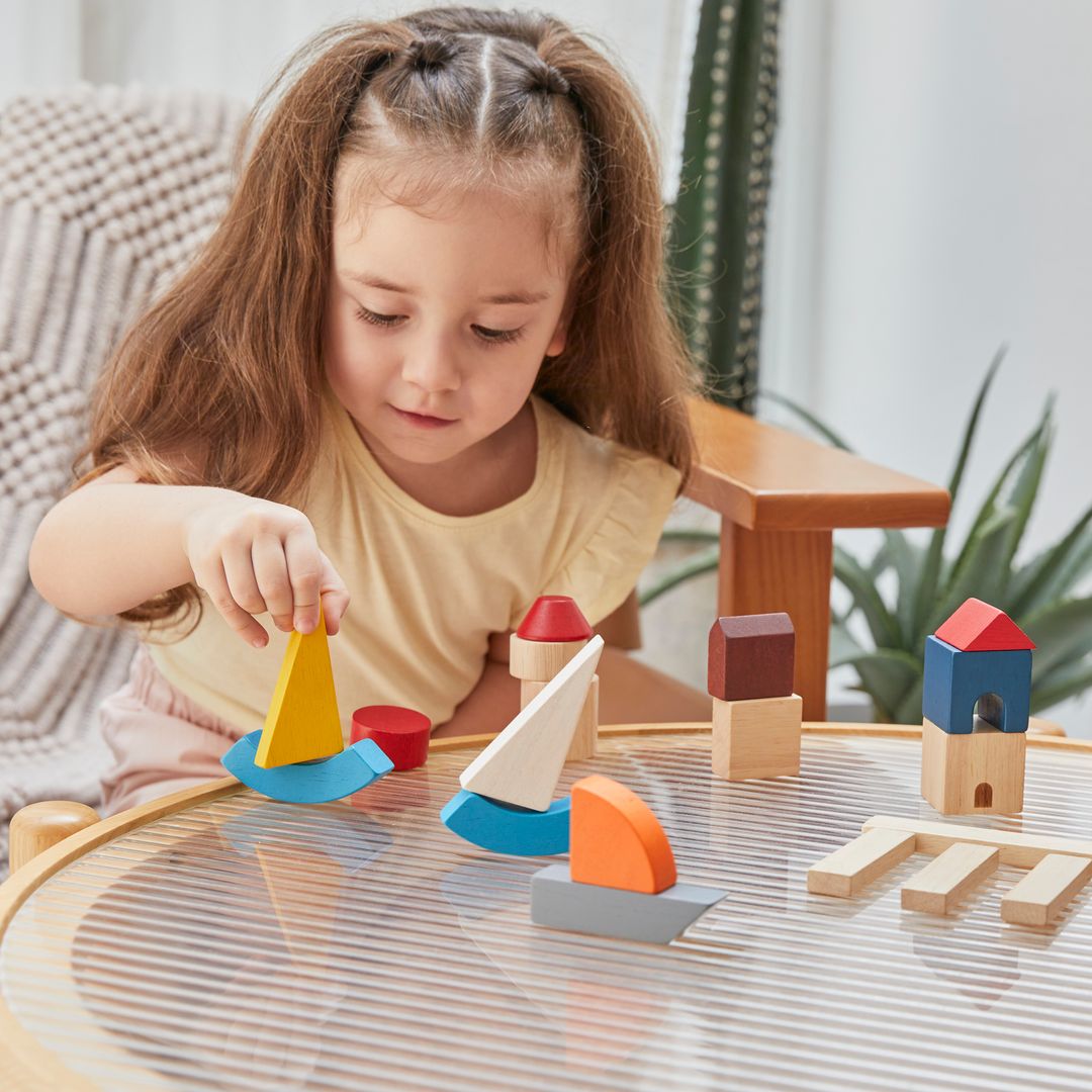 PlanToys Marina Wooden Building Blocks, 27 Pieces
