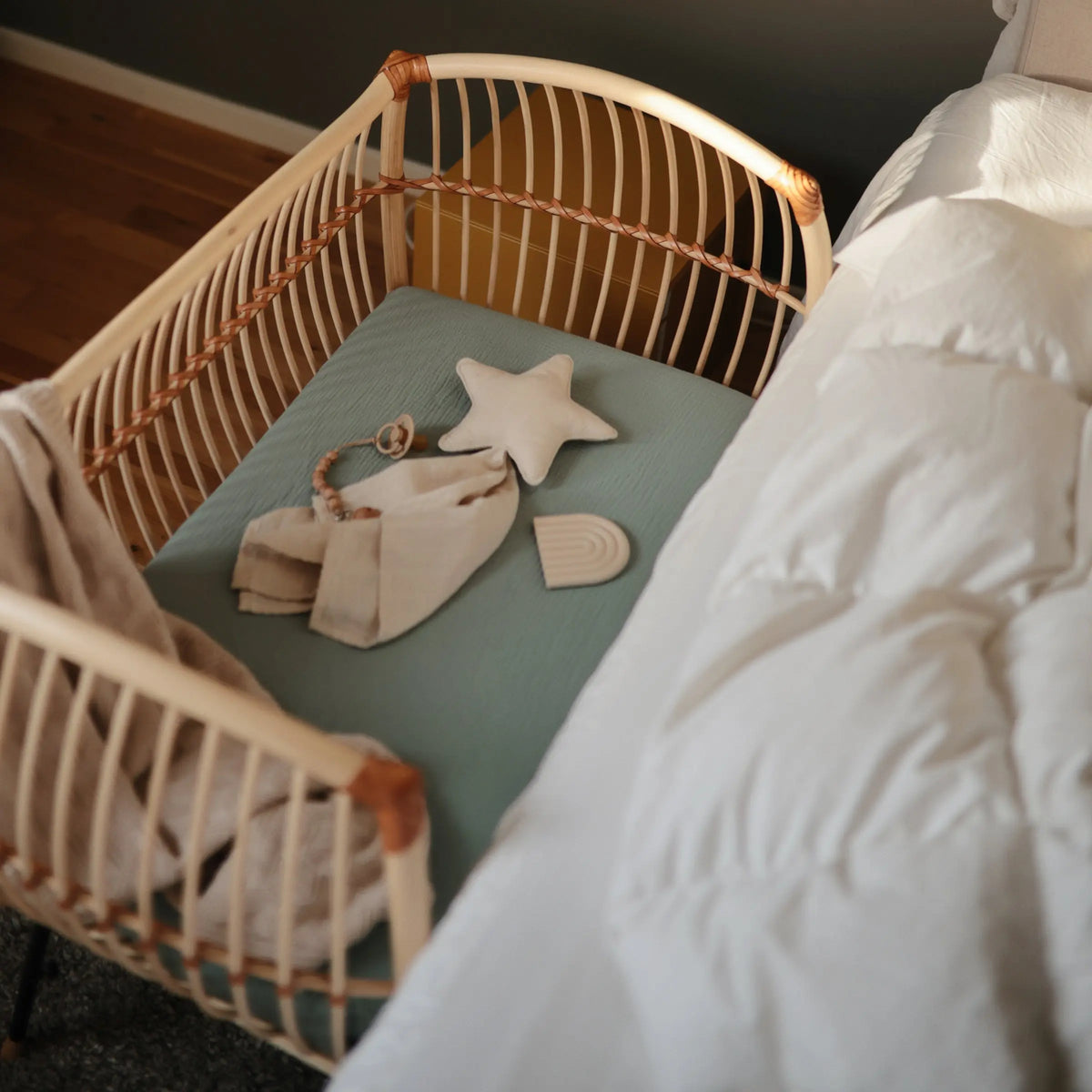 Mini Muslin Crib Sheet | mini crib sheet | The Baby Penguin