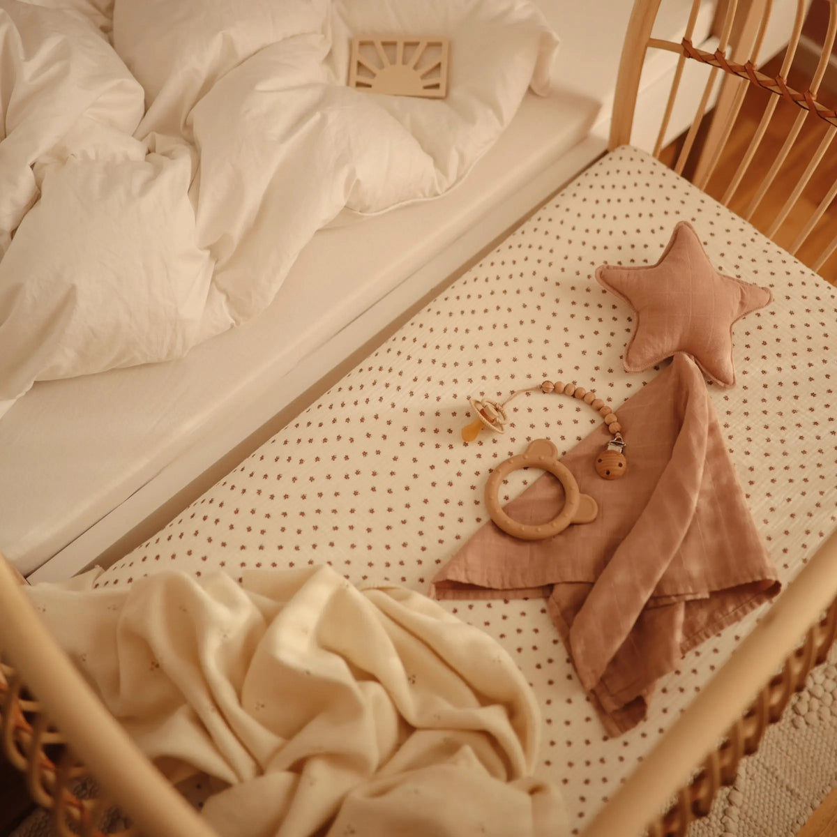 Mini Muslin Crib Sheet | mini crib sheet | The Baby Penguin