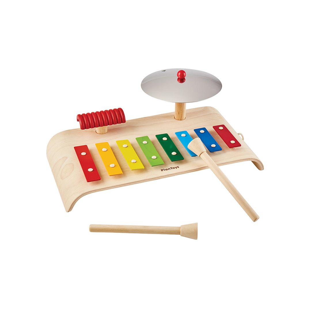PlanToys Wooden Musical Set with Xylophone and Cymbal