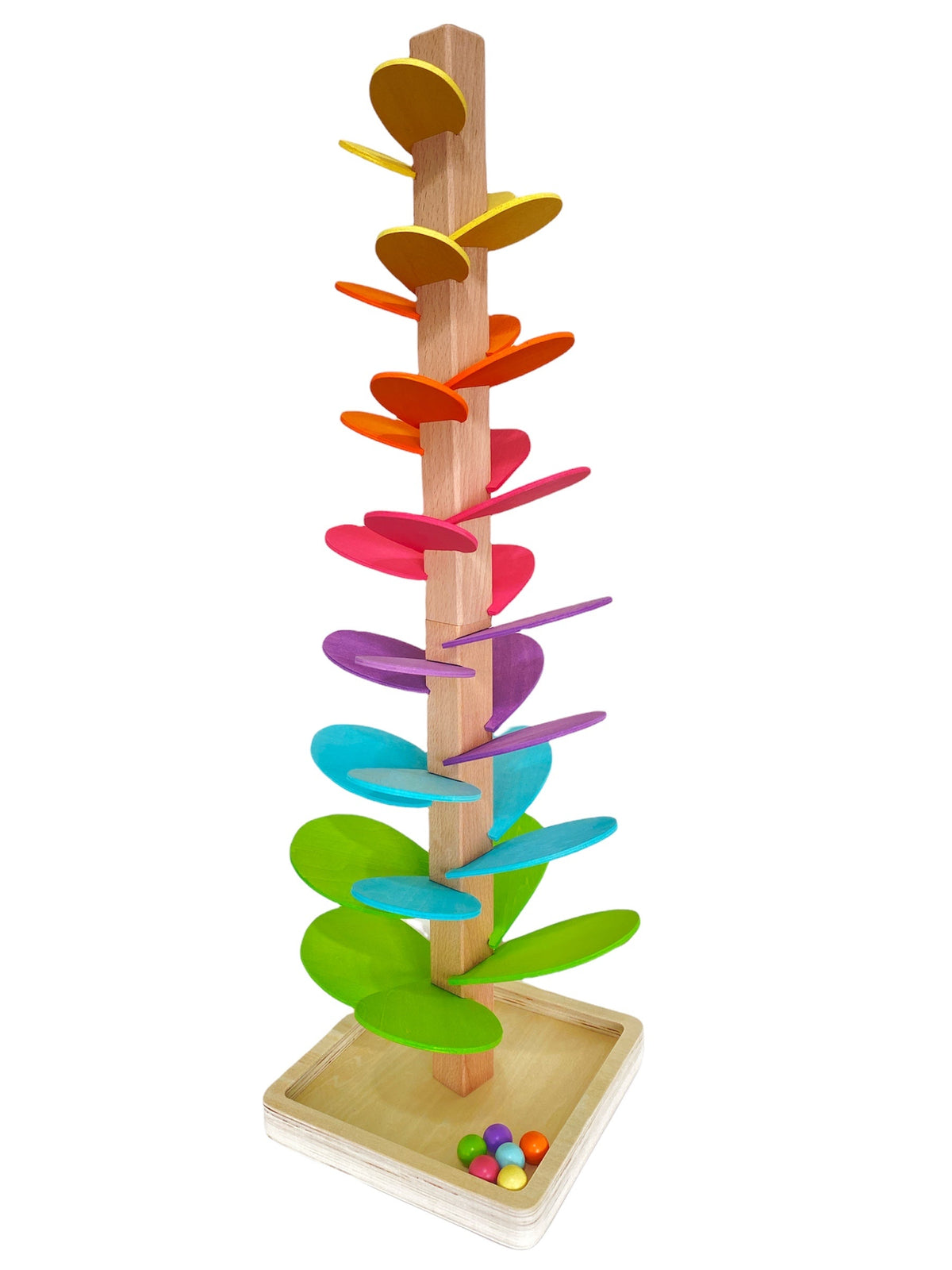 Large Pastel Wooden Marble Tree – Assembly Required or Preassembled by Green Elephant Home and Toys