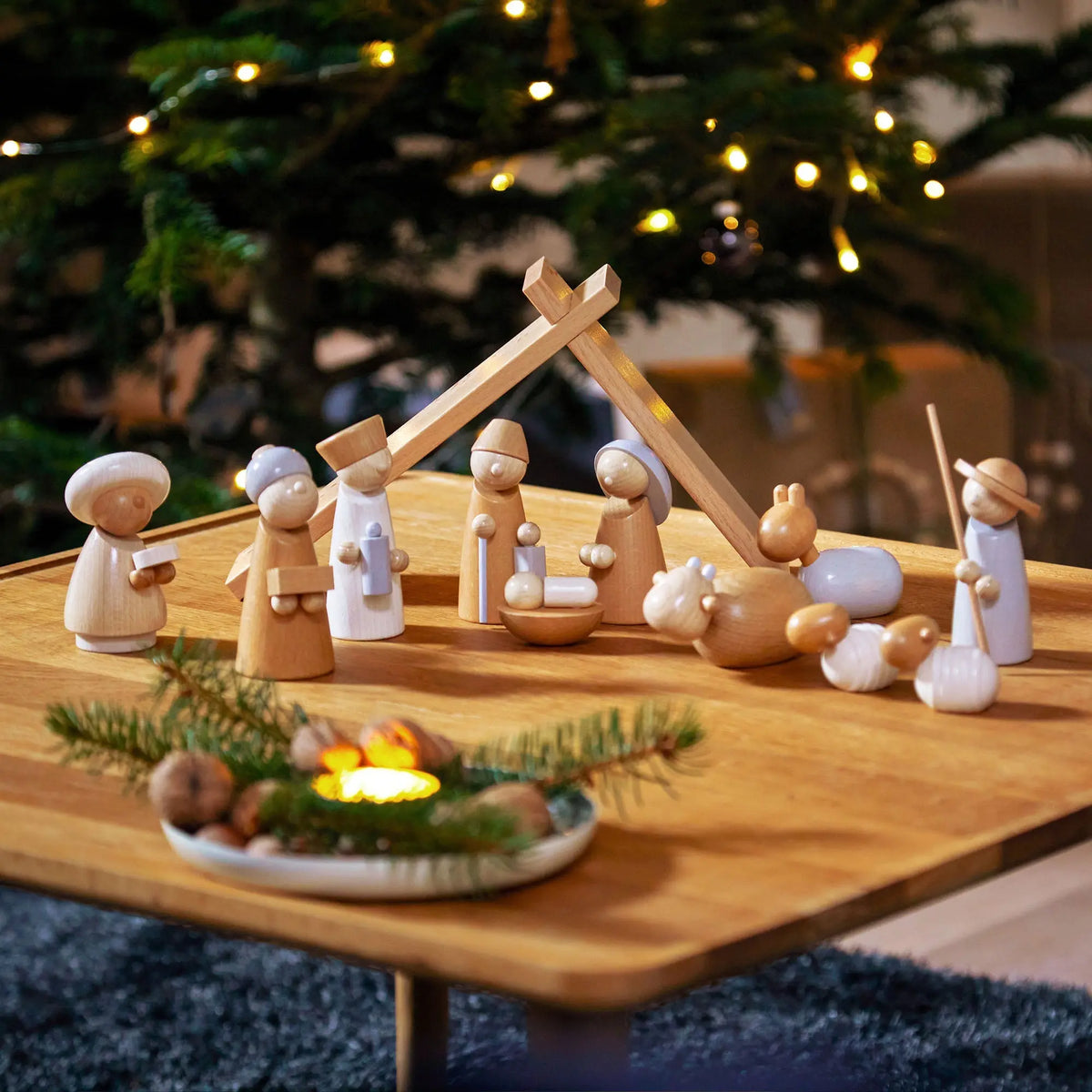 Natural Wood Nativity Set HABA USA Architectural Blocks