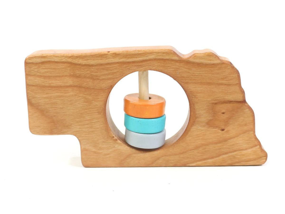 Bannor wooden rattle disc color chart with example color combinations