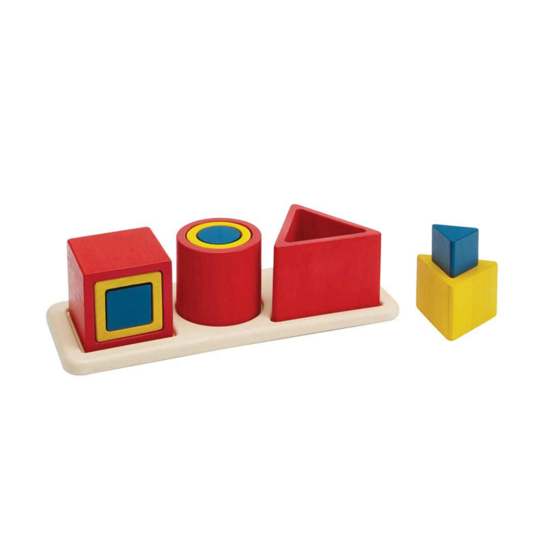 PlanToys Unit Plus Wooden Nesting Shape Puzzle