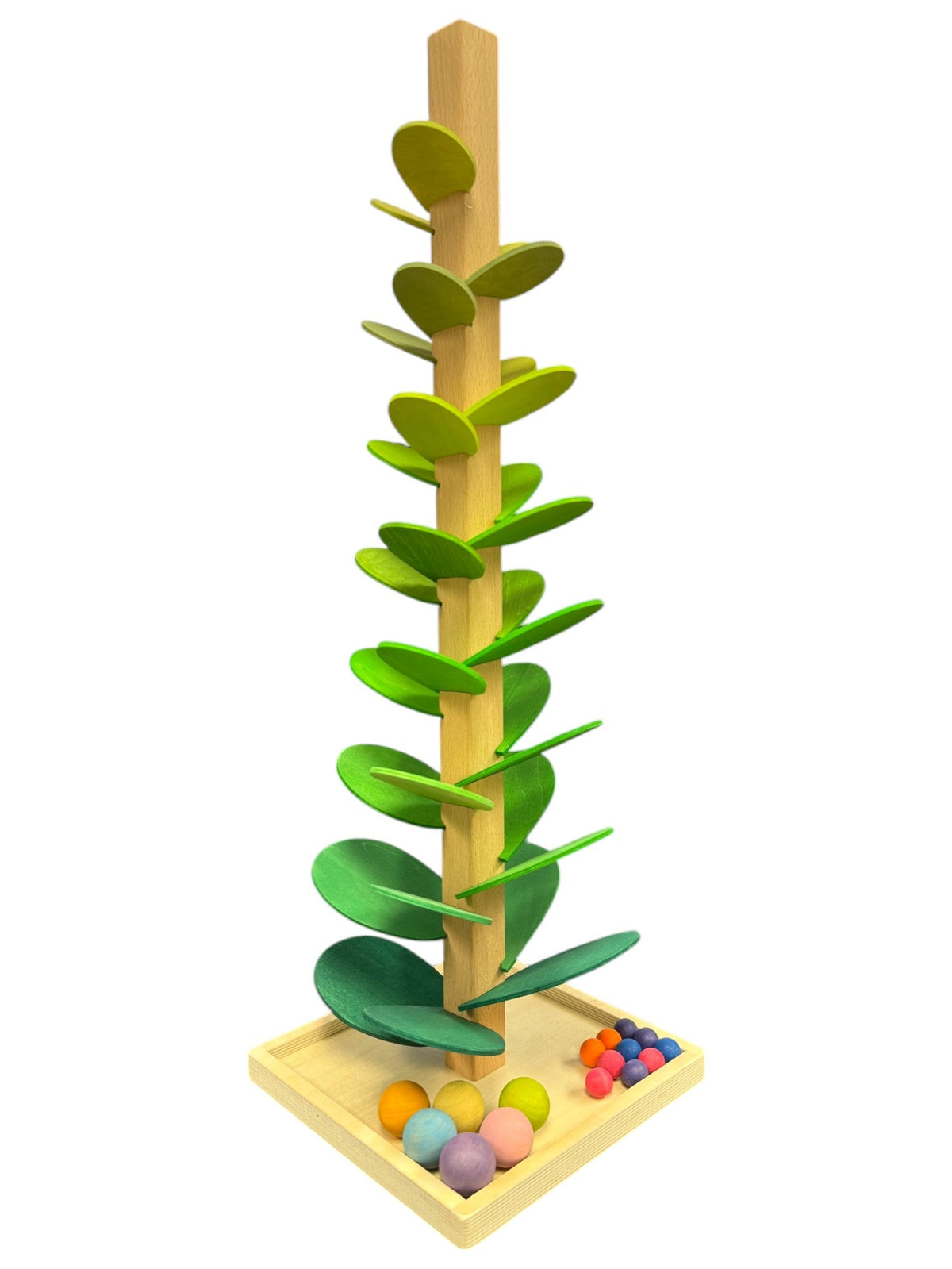 Preassembled Wooden Marble Tree – Rainbow, Pastel or Green by Green Elephant Home and Toys – alternate view 17
