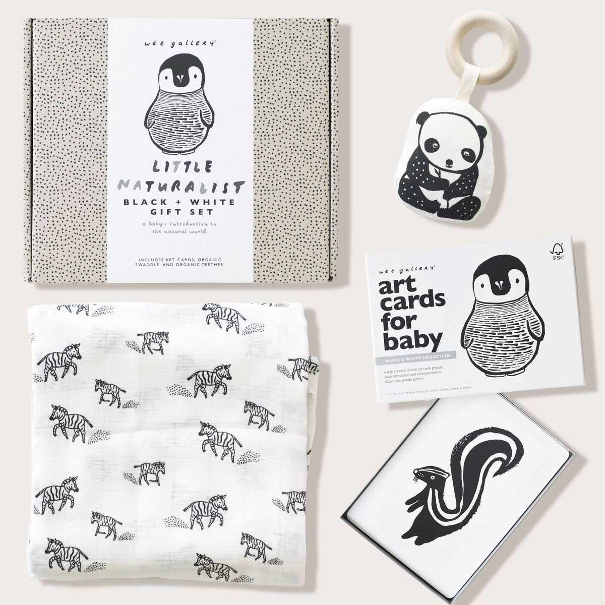 Newborn Baby Gift Set - Black + White - The Baby Penguin