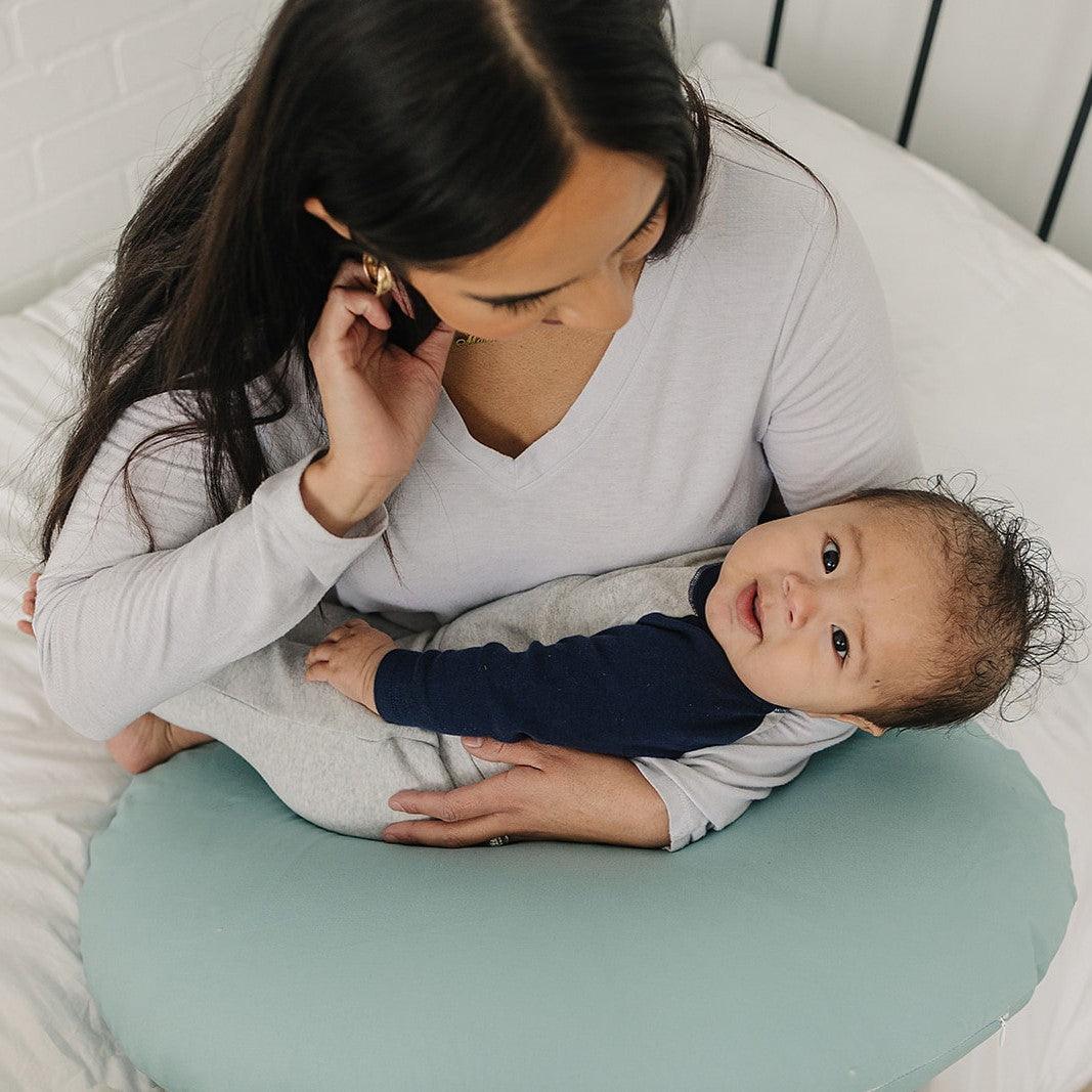 Nursing Pillow Cover - Eucalyptus - The Baby Penguin