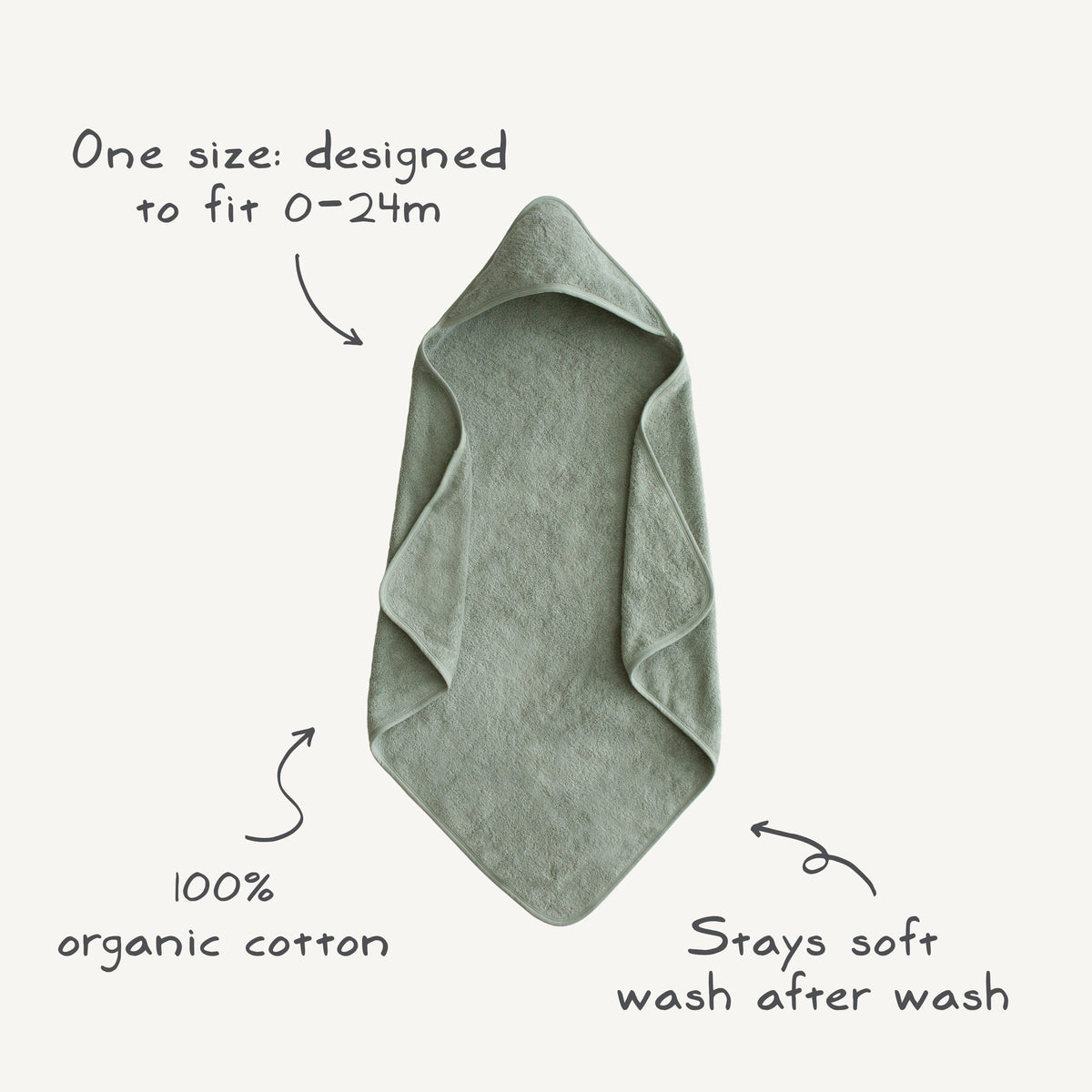 Organic Cotton Baby Hooded Towel - The Baby Penguin