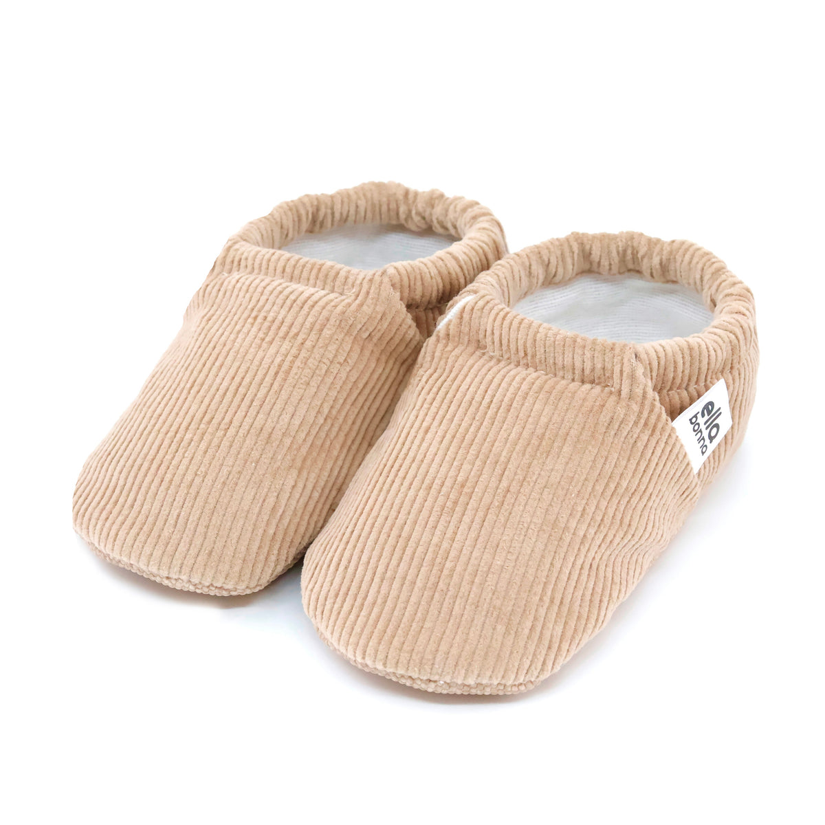 Organic Cotton Corduroy Home Nursery Moccasin Shoes Beige - The Baby Penguin