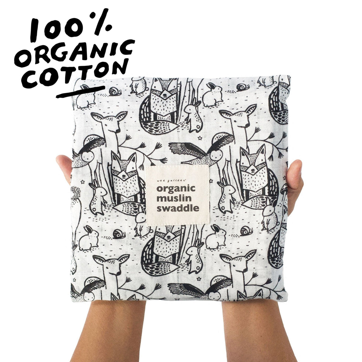 Organic Muslin Swaddle - Forest - The Baby Penguin