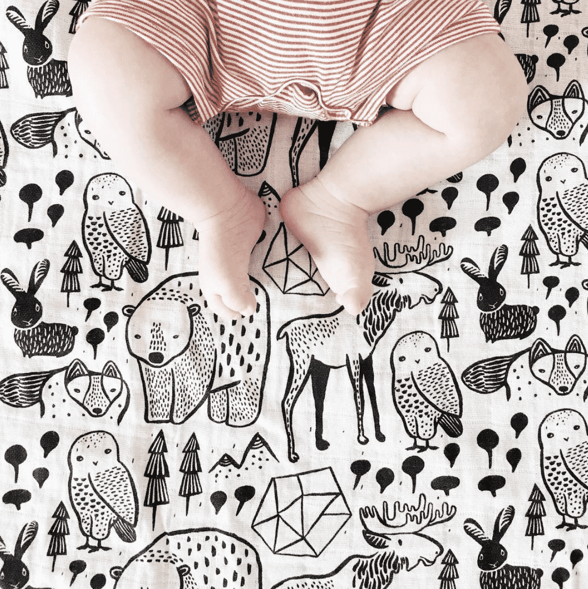 Organic Muslin Swaddle - Nordic - The Baby Penguin