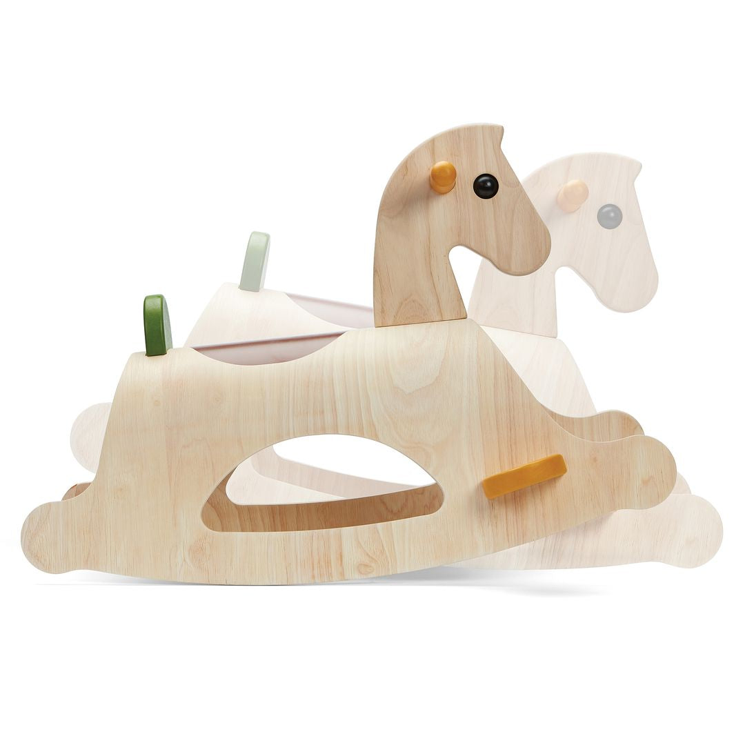 PlanToys Palomino Wooden Rocking Horse – Modern Rustic