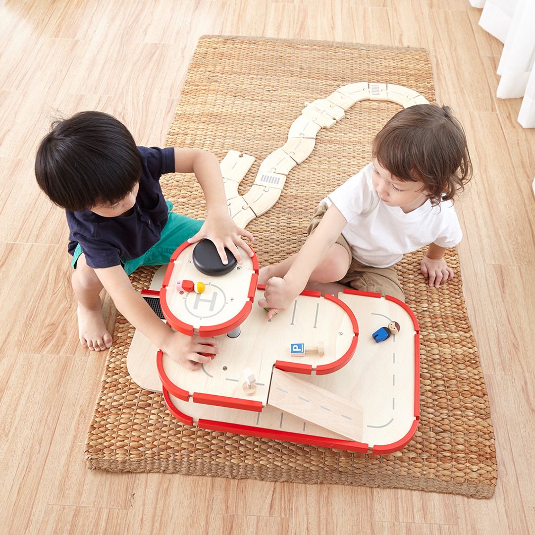 PlanToys Wooden Parking Garage with Elevator