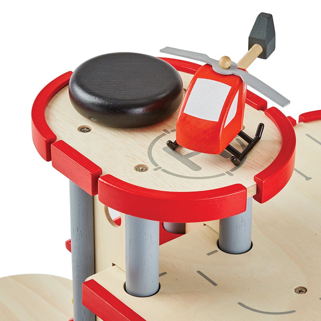 PlanToys Wooden Parking Garage with Elevator