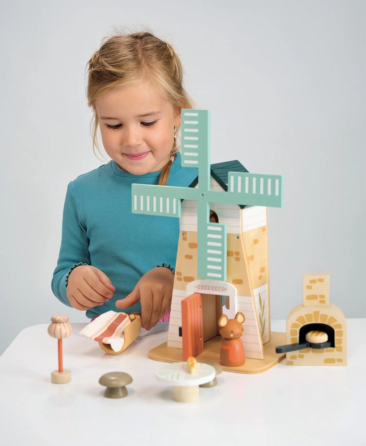 Tender Leaf Penny Windmill Wooden Mouse Play Set