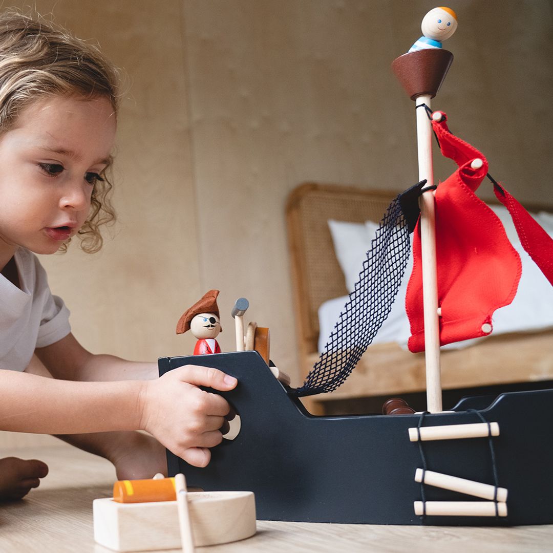 PlanToys Wooden Pirate Ship Playset