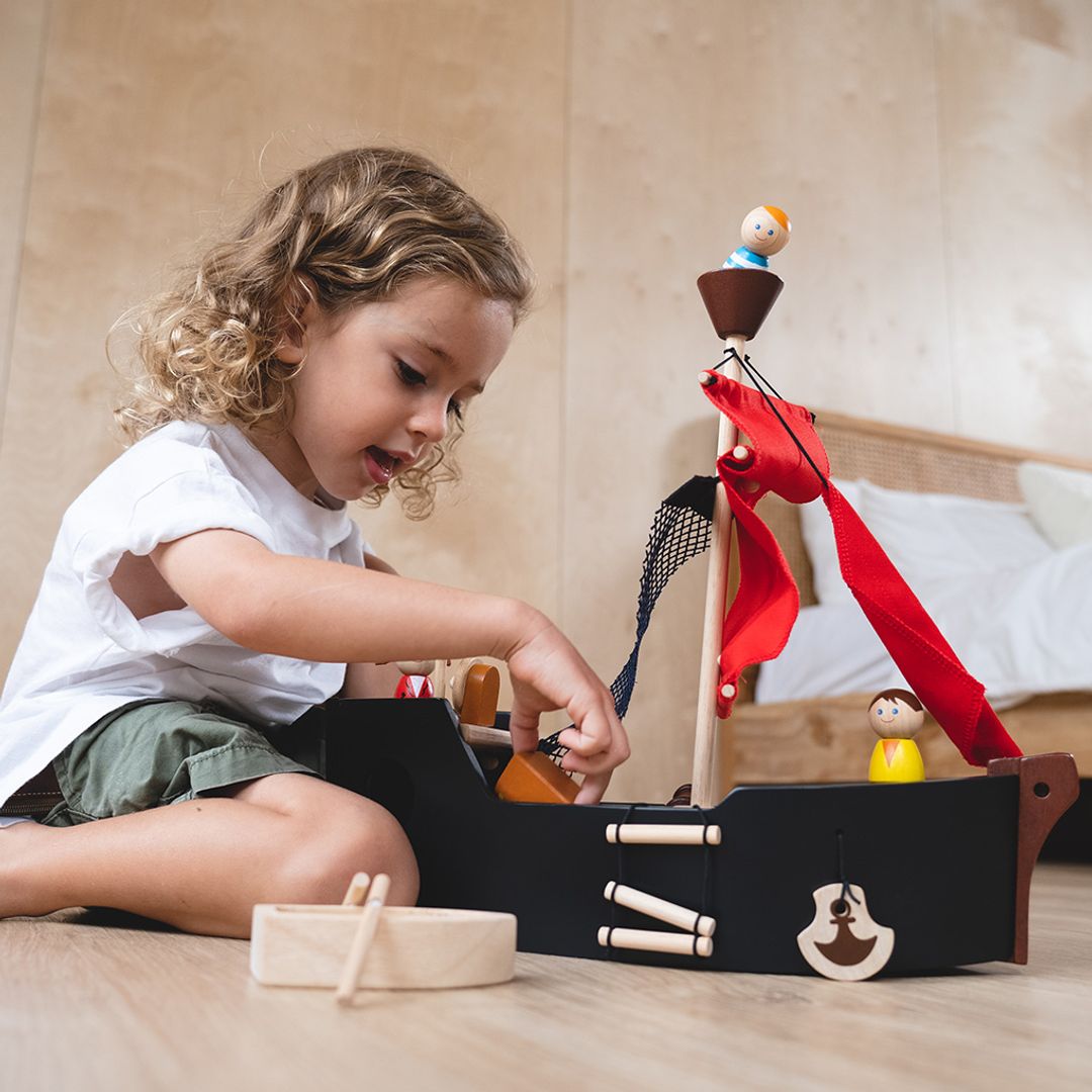 PlanToys Wooden Pirate Ship Playset