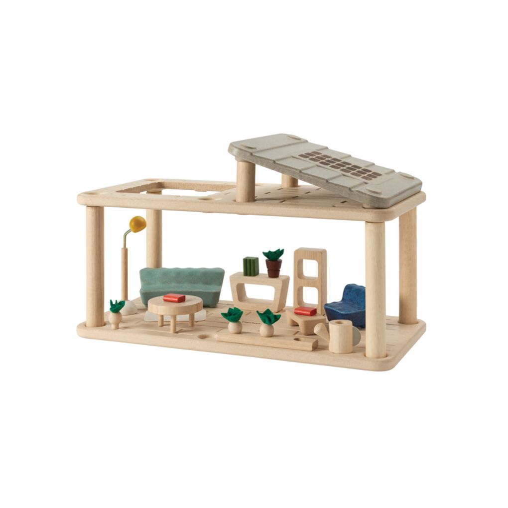 PlanToys PlanSpace Gathering Flat and Sunroom Dollhouse Set