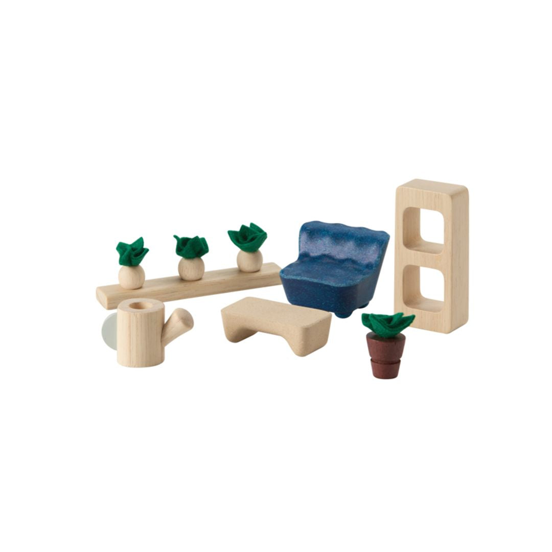 PlanToys PlanSpace Gathering Flat and Sunroom Dollhouse Set