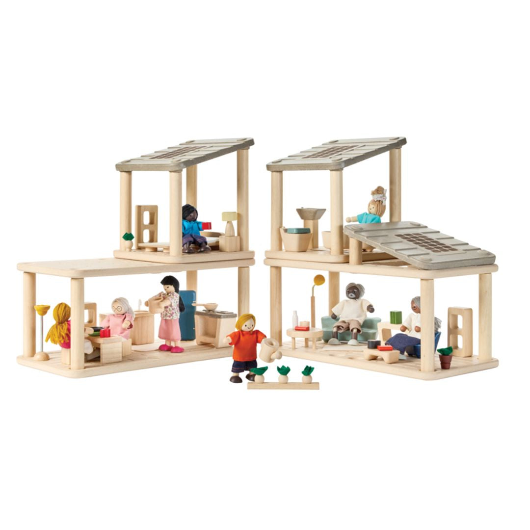 PlanToys PlanSpace Gathering Flat and Sunroom Dollhouse Set