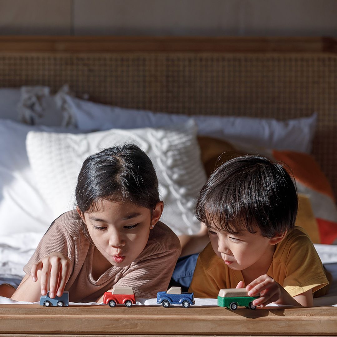 PlanToys PlanWorld Wooden Car Set, 5 Vehicles