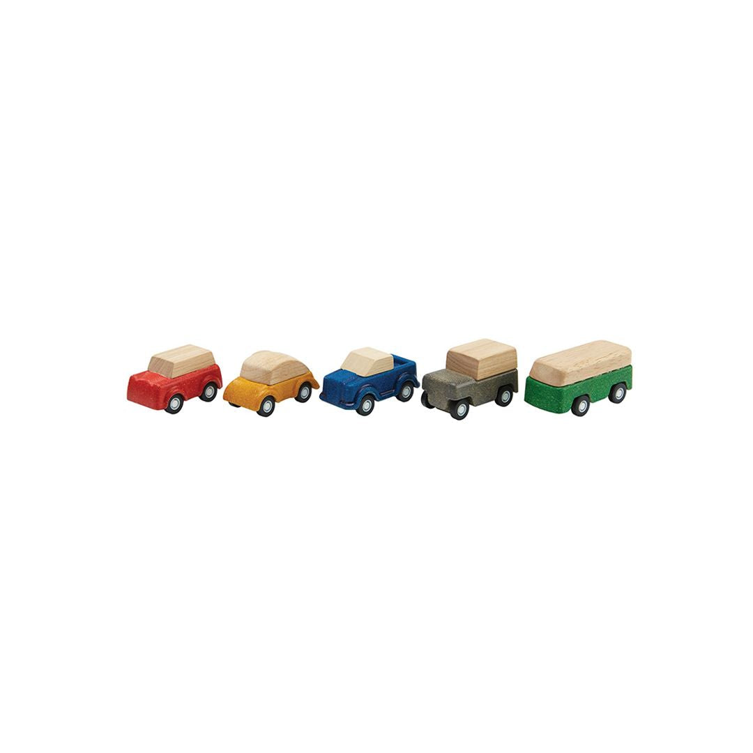 PlanToys PlanWorld Wooden Car Set, 5 Vehicles