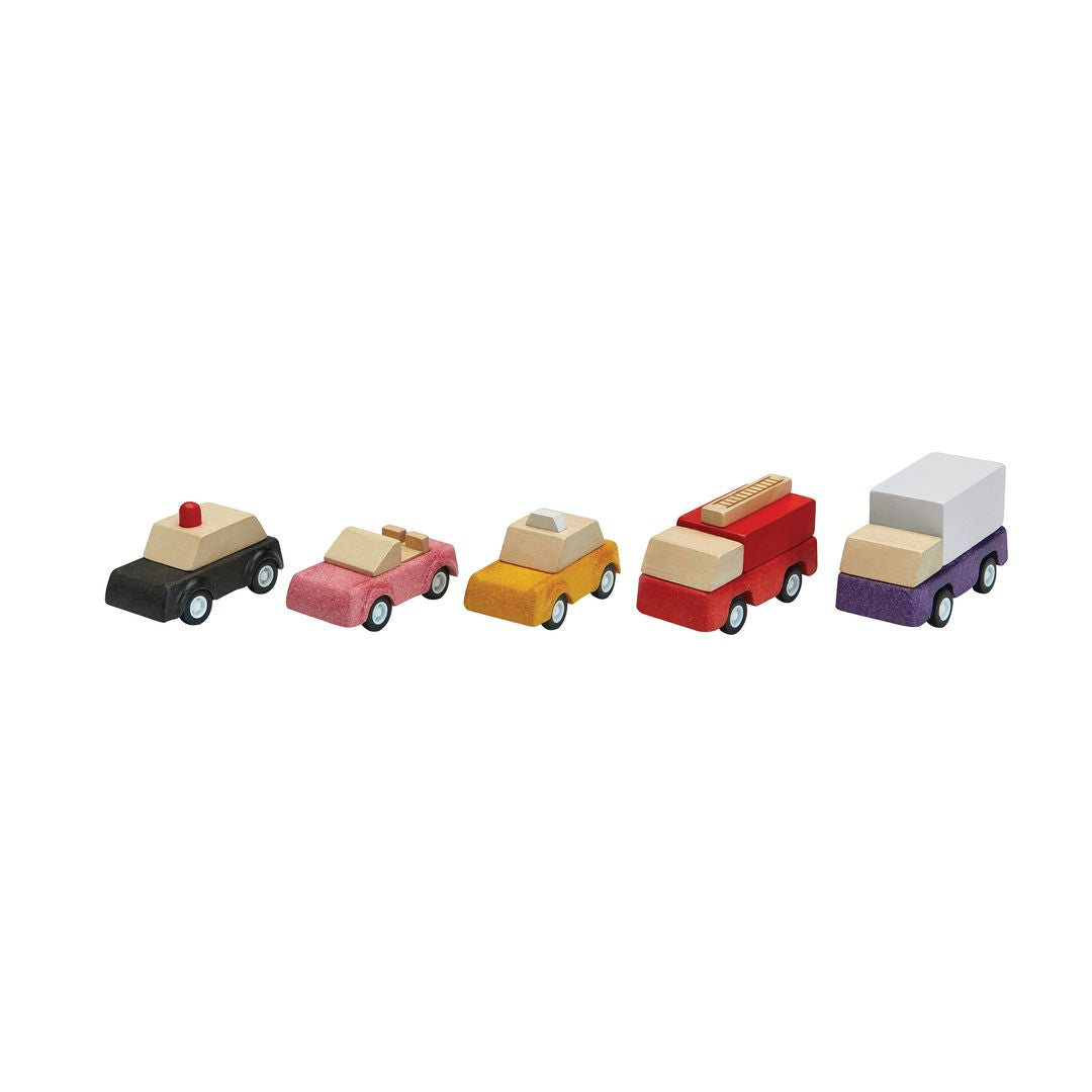 PlanToys PlanWorld Wooden Vehicle Set, 5 Vehicles