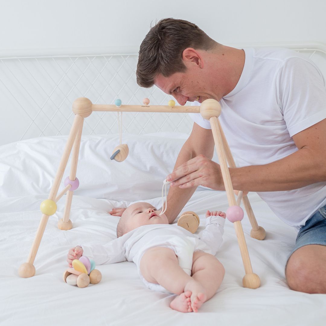 PlanToys Wooden Baby Play Gym – Pastel