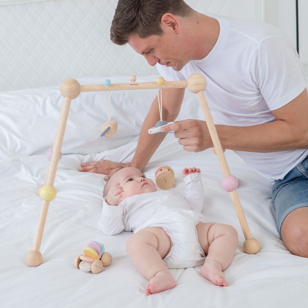 PlanToys Wooden Baby Play Gym – Pastel