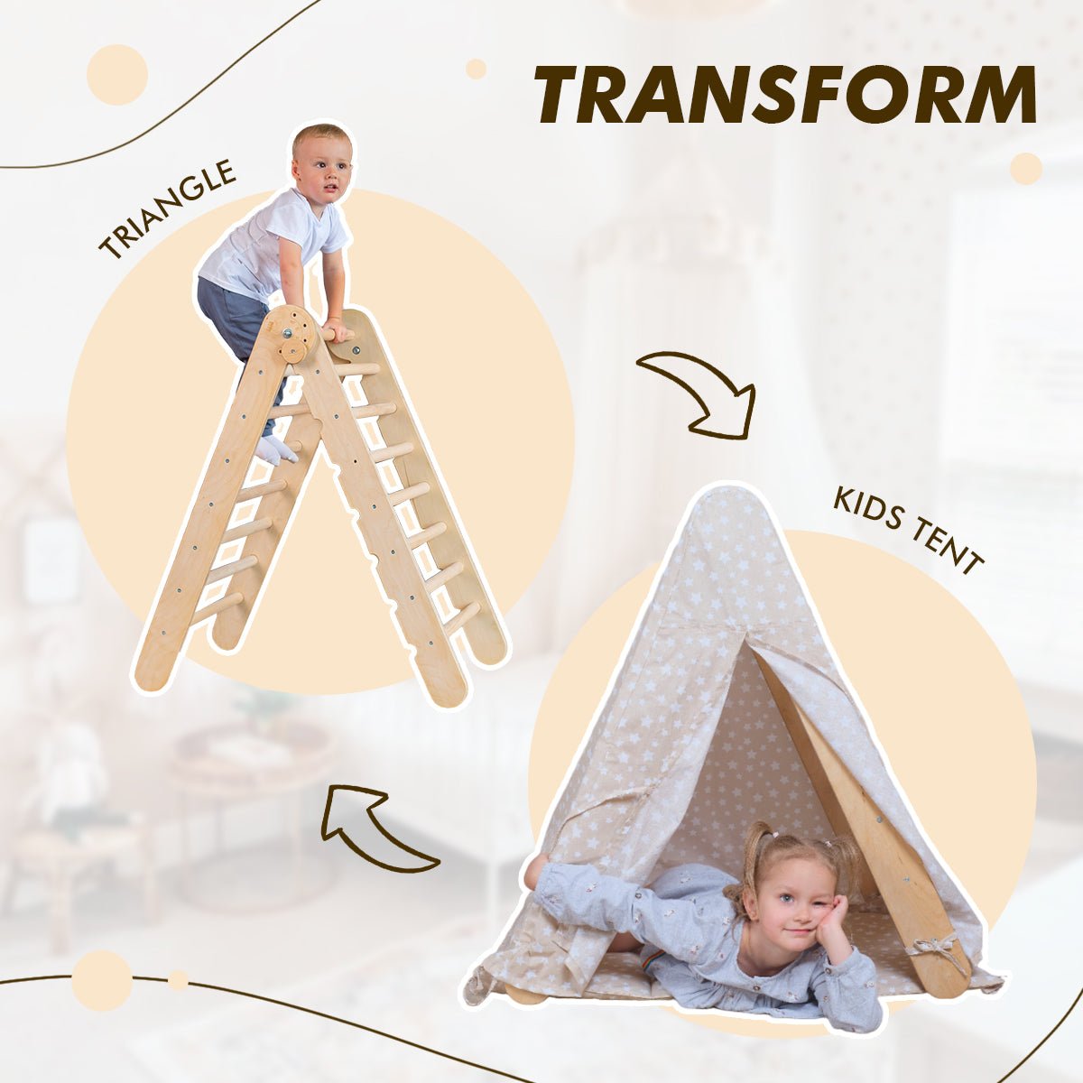 Play Tent Cover with Mat for Climbing Triangle Ladder - The Baby Penguin