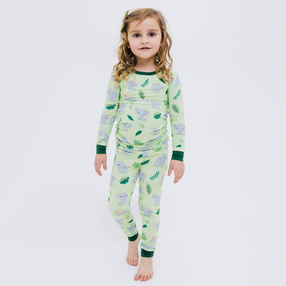 Child wearing Bam & Stitch Playfully Strong Long Sleeve Pajamas.