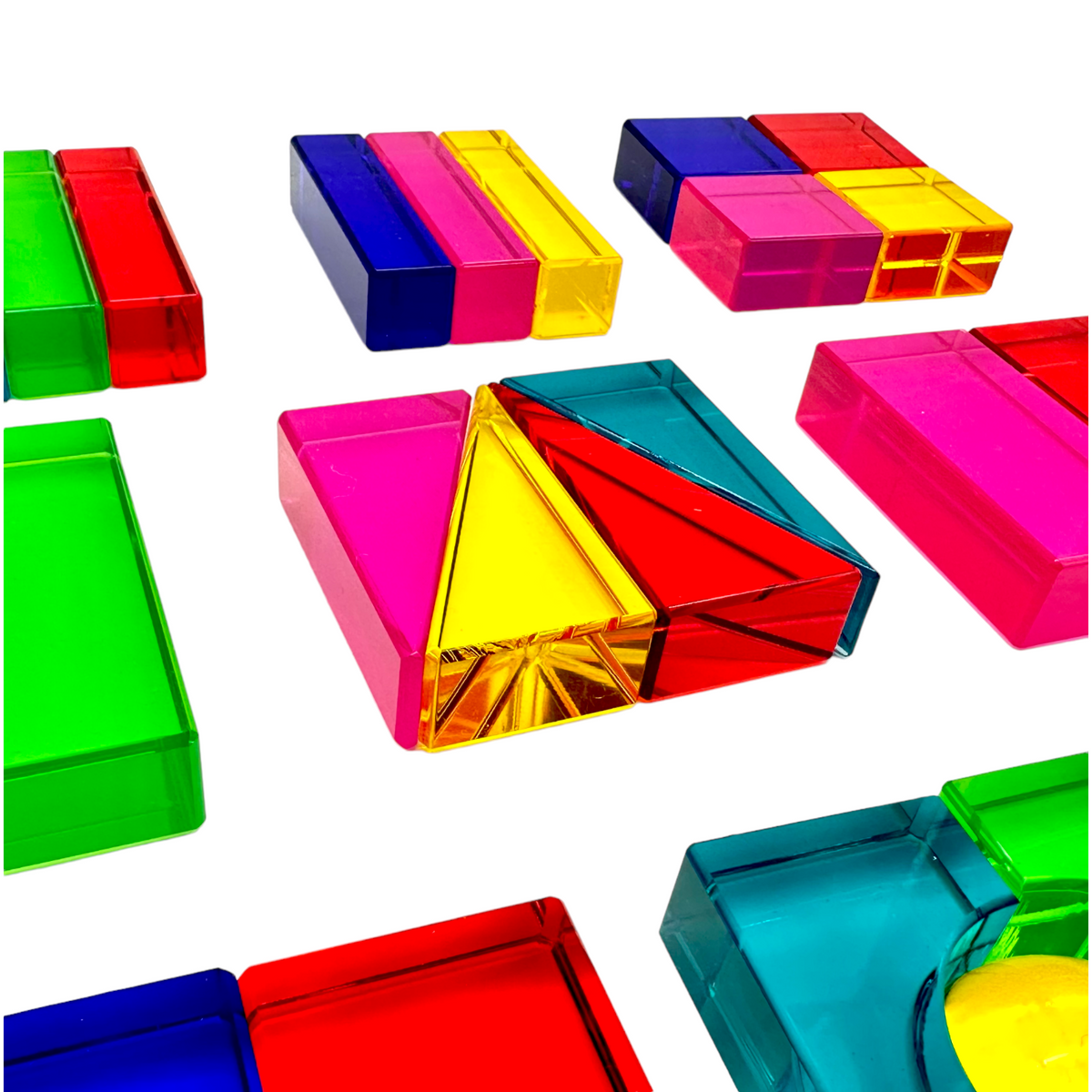 28-Piece Translucent Acrylic Building Block Set with Tray – view 5