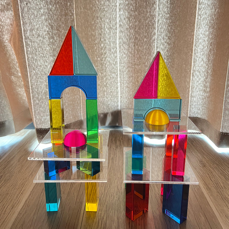 28-Piece Translucent Acrylic Building Block Set with Tray – view 9