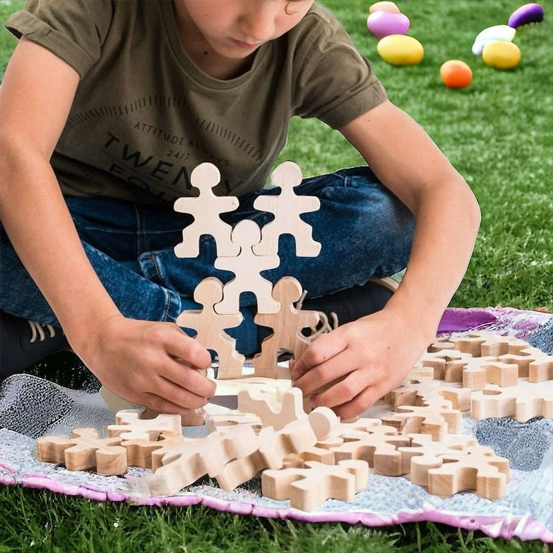 32-Piece Wooden Balancing People Set by Green Elephant Home and Toys – alternate view 8