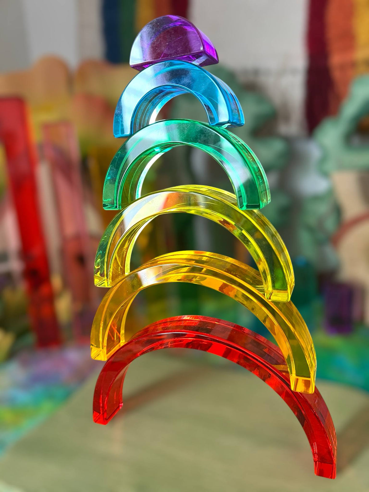 6-Piece Small Crystal Clear Acrylic Rainbow – product image 4