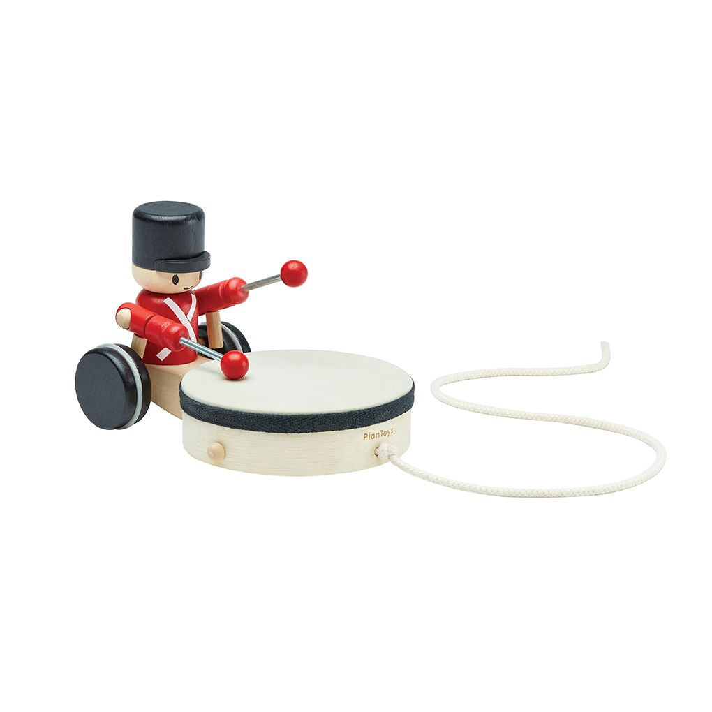 PlanToys Wooden Pull-Along Drummer Toy