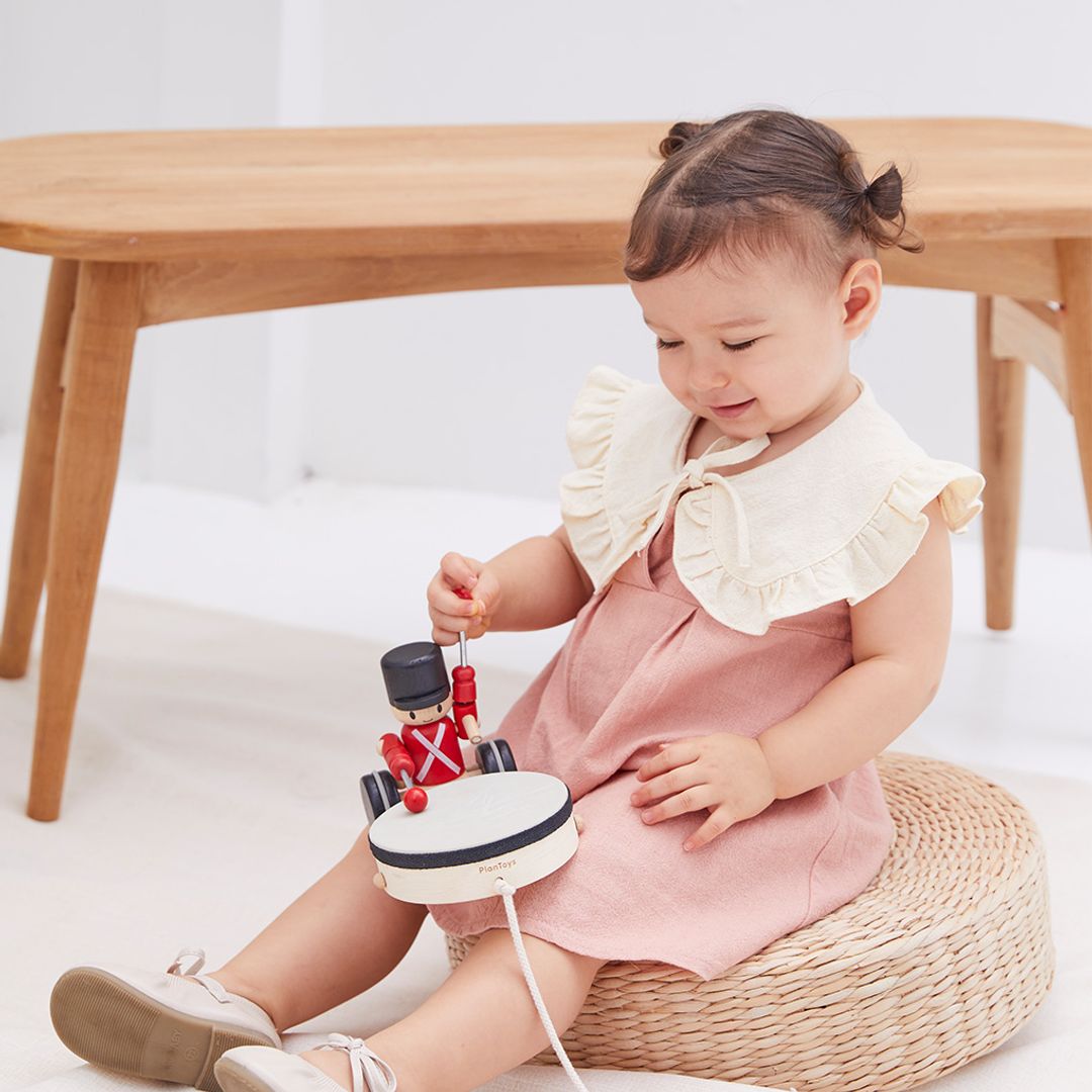 PlanToys Wooden Pull-Along Drummer Toy