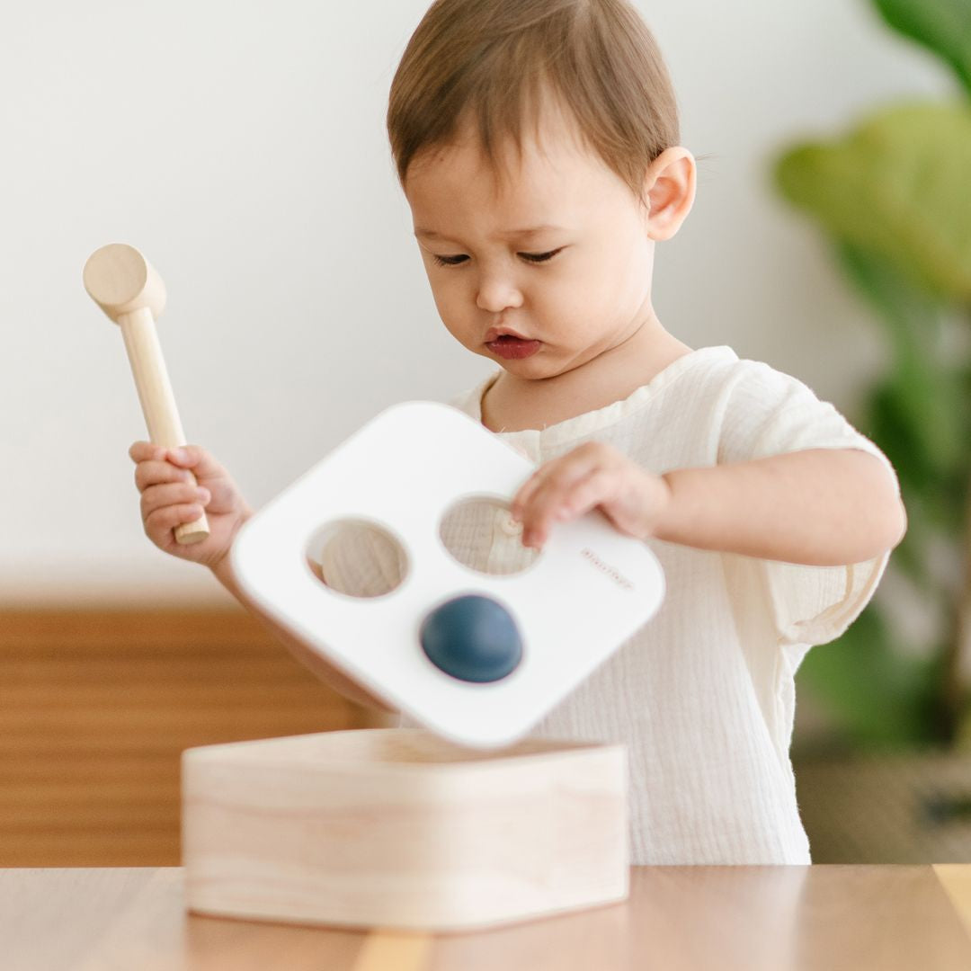PlanToys Wooden Punch and Drop Ball Bin