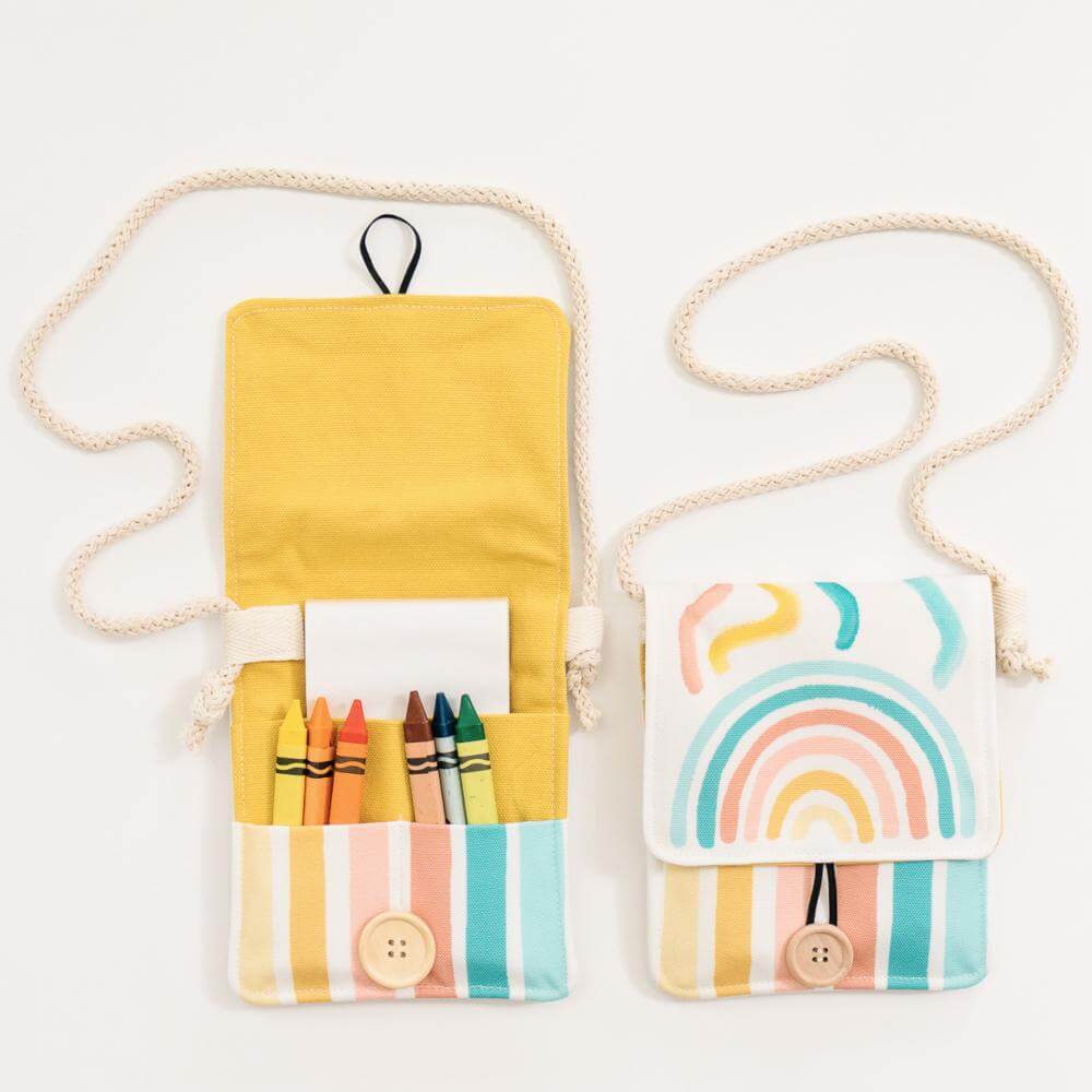 Rainbow Purse with Crayons: "Perfect For Art On The Go!" - The Baby Penguin