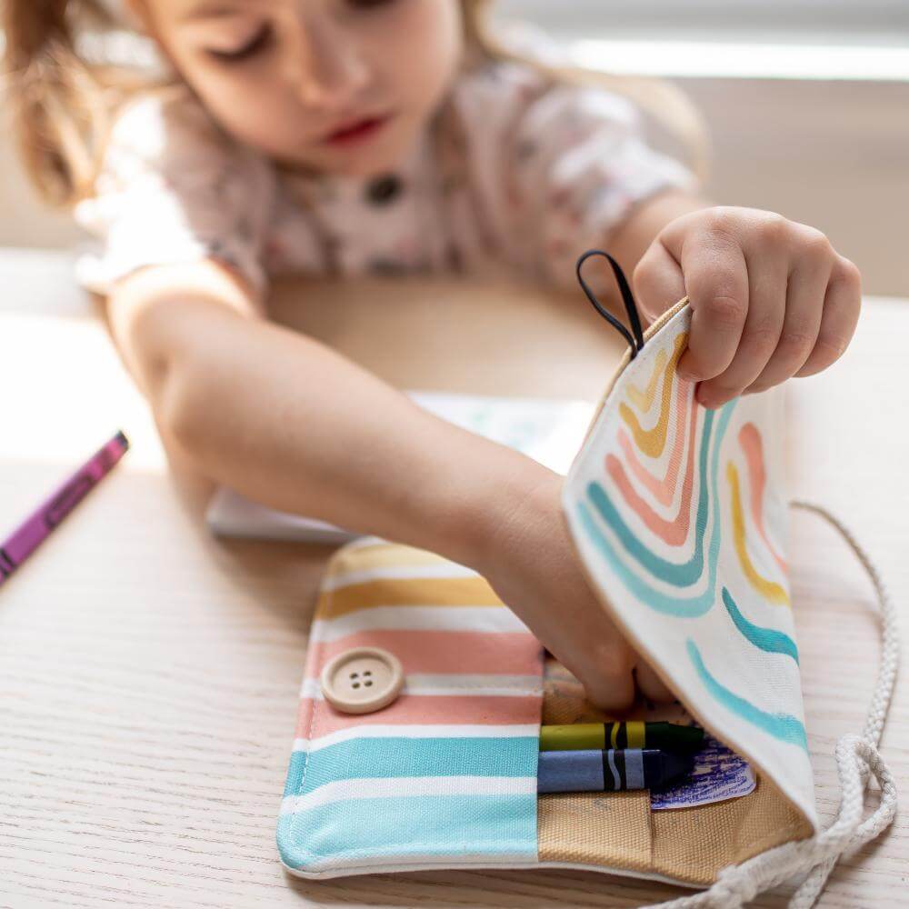 Rainbow Purse with Crayons: "Perfect For Art On The Go!" - The Baby Penguin