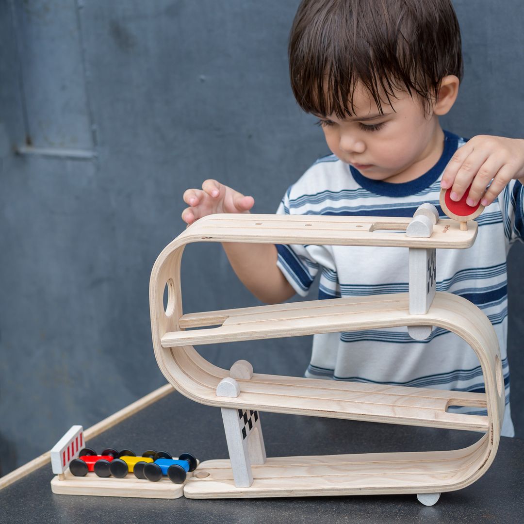 PlanToys Wooden Ramp Racer with 3 Cars