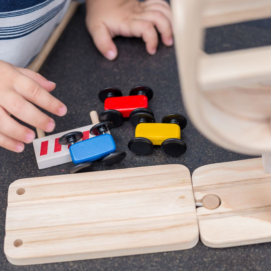 PlanToys Wooden Ramp Racer with 3 Cars