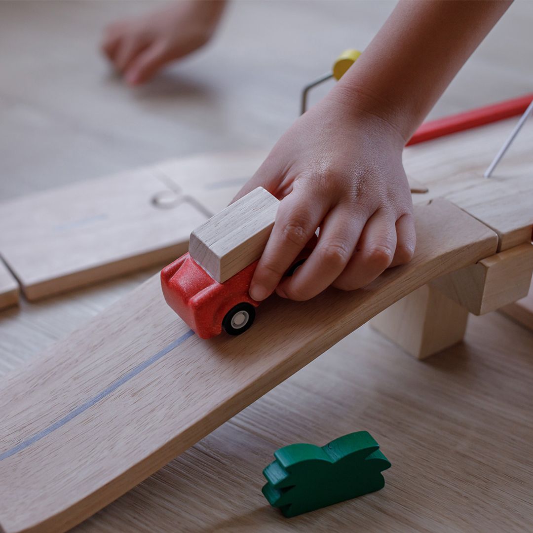 PlanToys Wooden Road System Playset, 34 Pieces